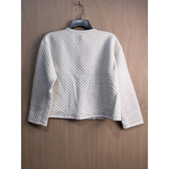 J.Crew Tops - J.Crew Reversible Quilted Striped & Solid Womens Sweatshirt S Cotton/Polyester